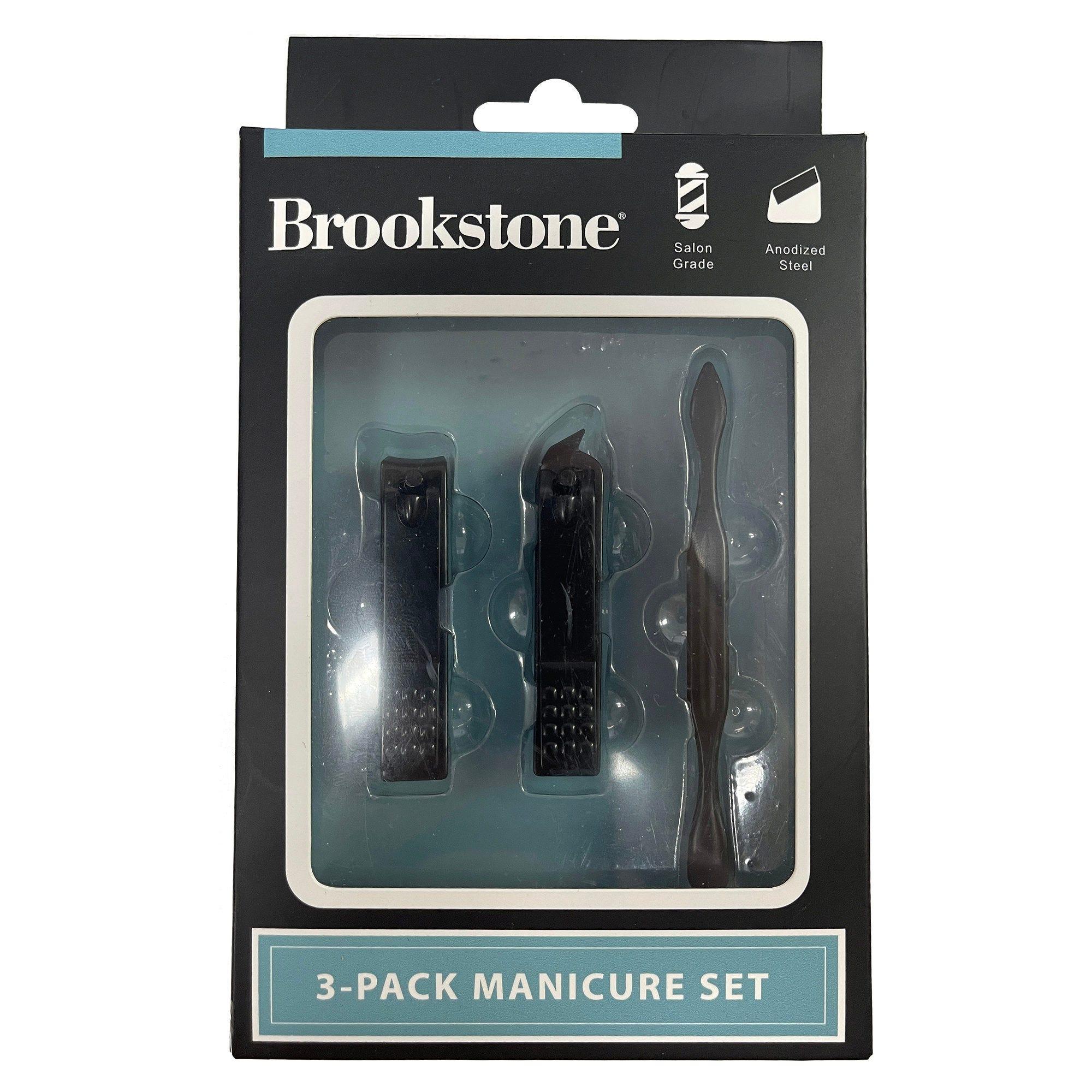 3-Pack Salon Grade Anodized Steel Manicure Set with Clipper, Slanted Clipper & Cuticle Pusher image
