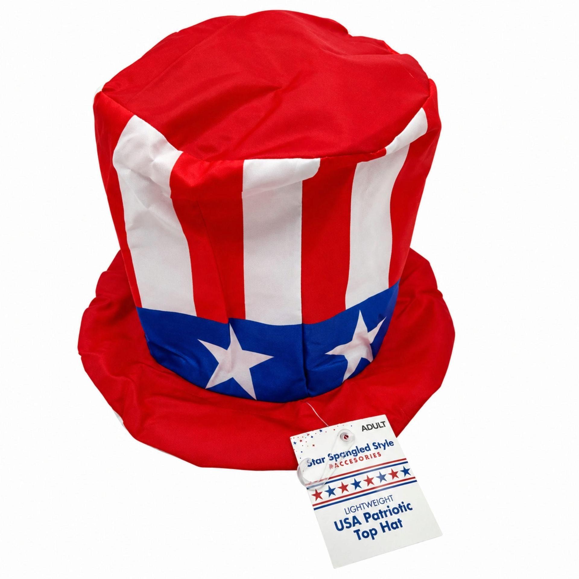 USA Patriotic Lightweight Top Hat Costume Accessory image