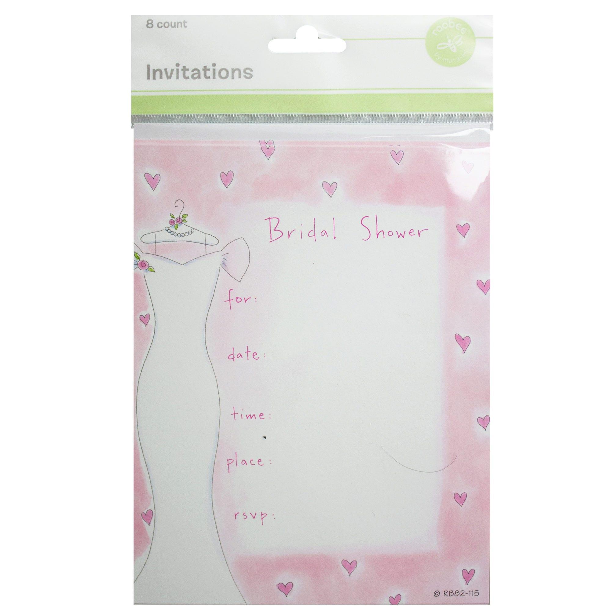 8 Count Dress Bridal Shower Invitation Set