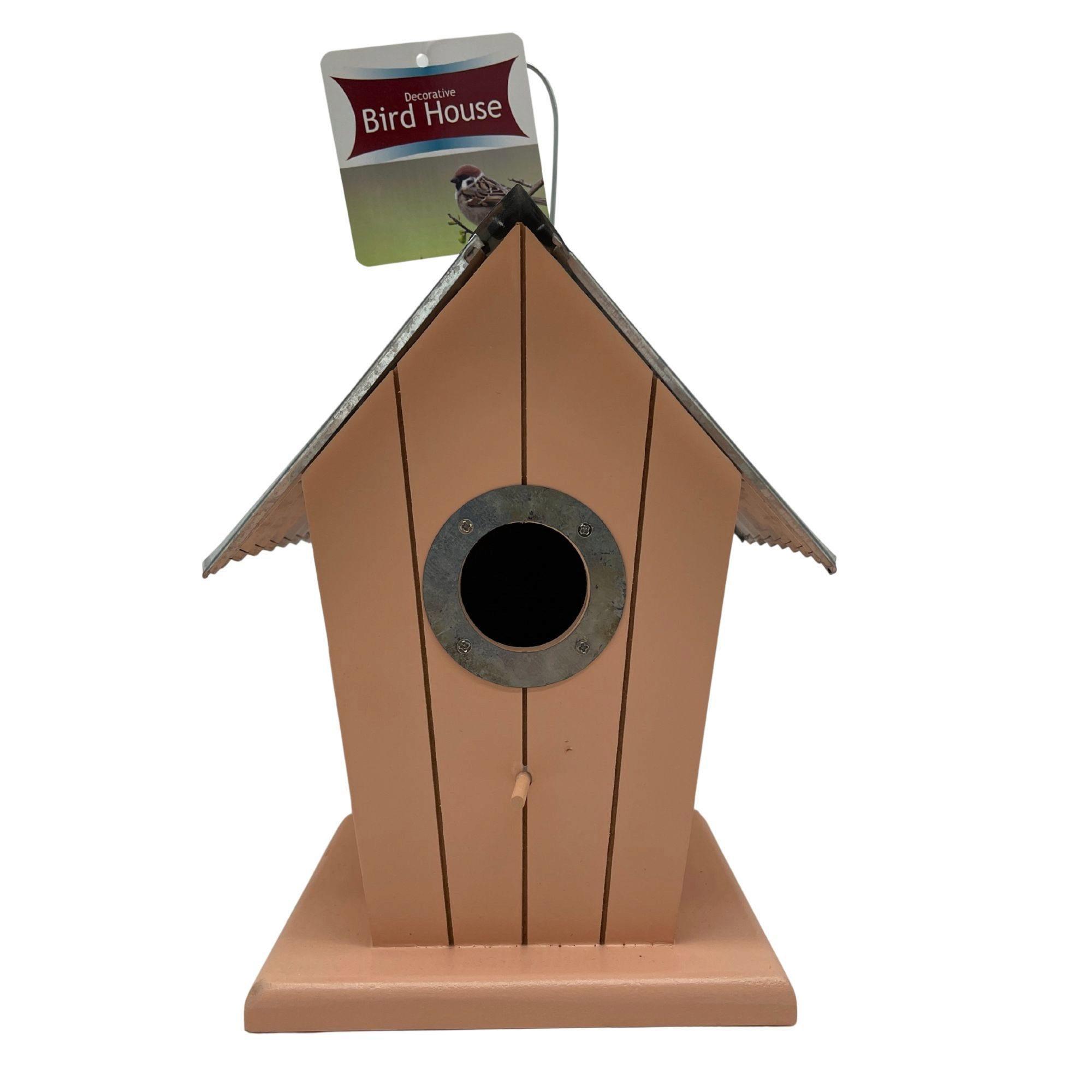 Wood Birdhouse with Tin Roof image