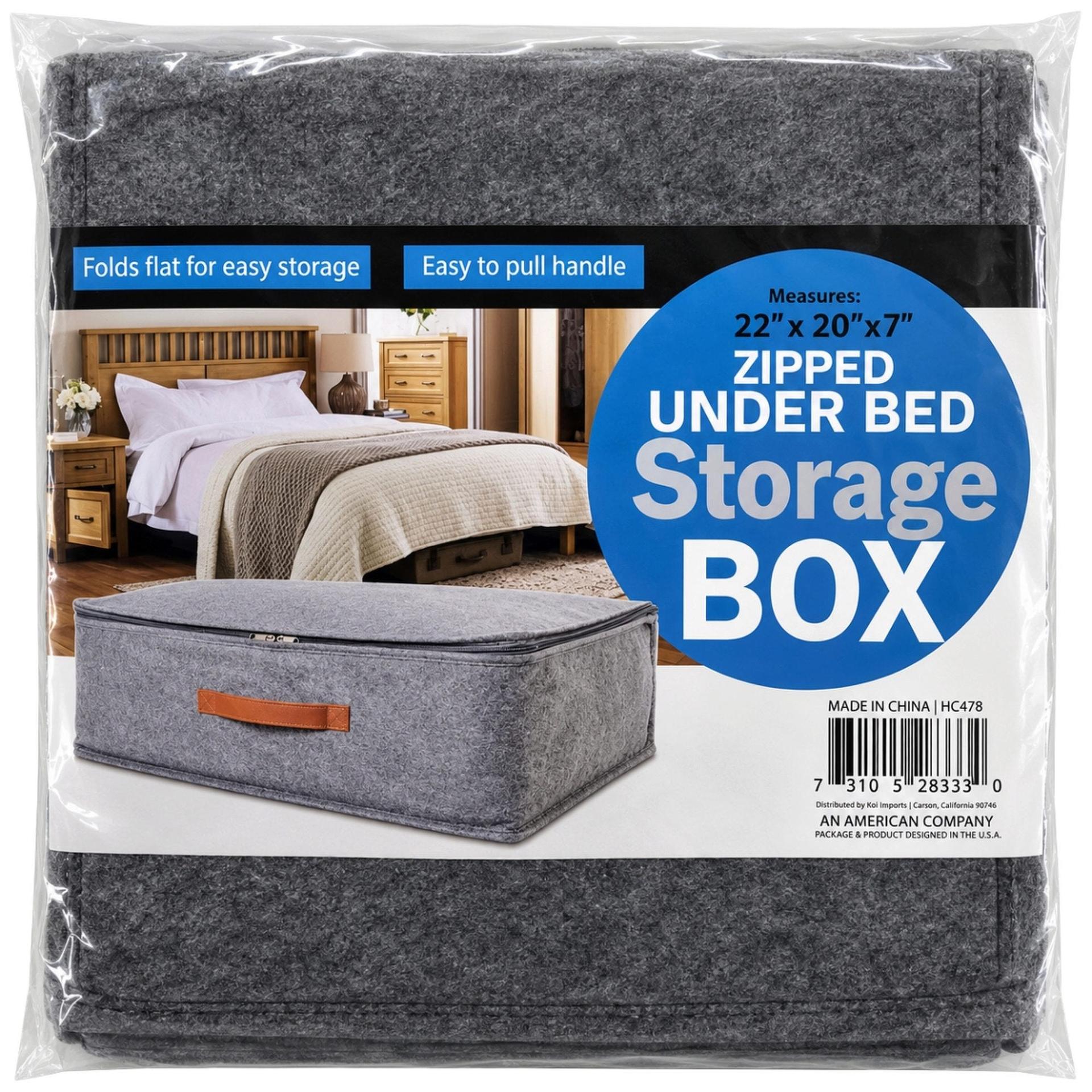 Under-the-Bed Felt Storage Box with Handle image