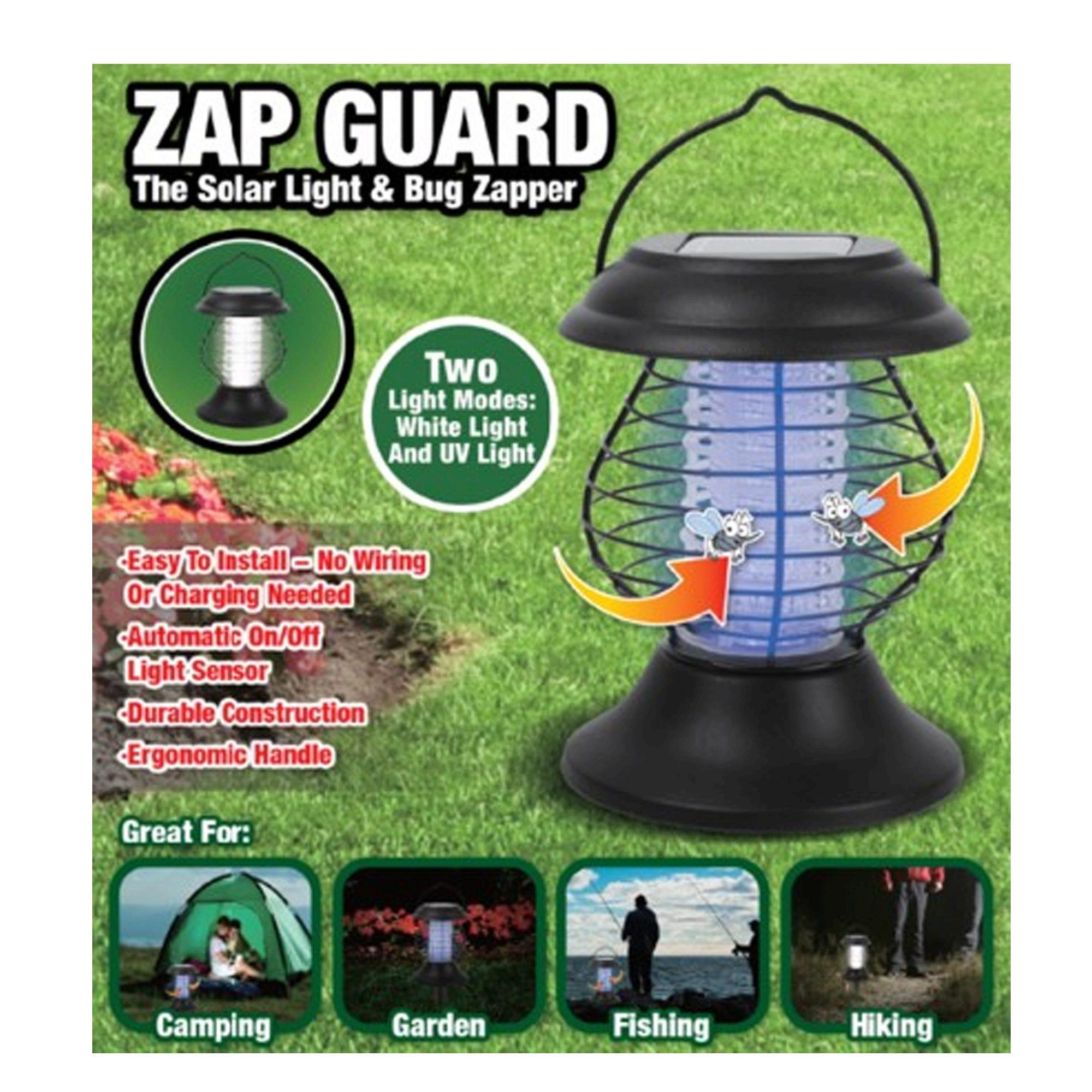 Zap Guard Solar Powered Chemical Free Outdoor Light and Bug Zapper image