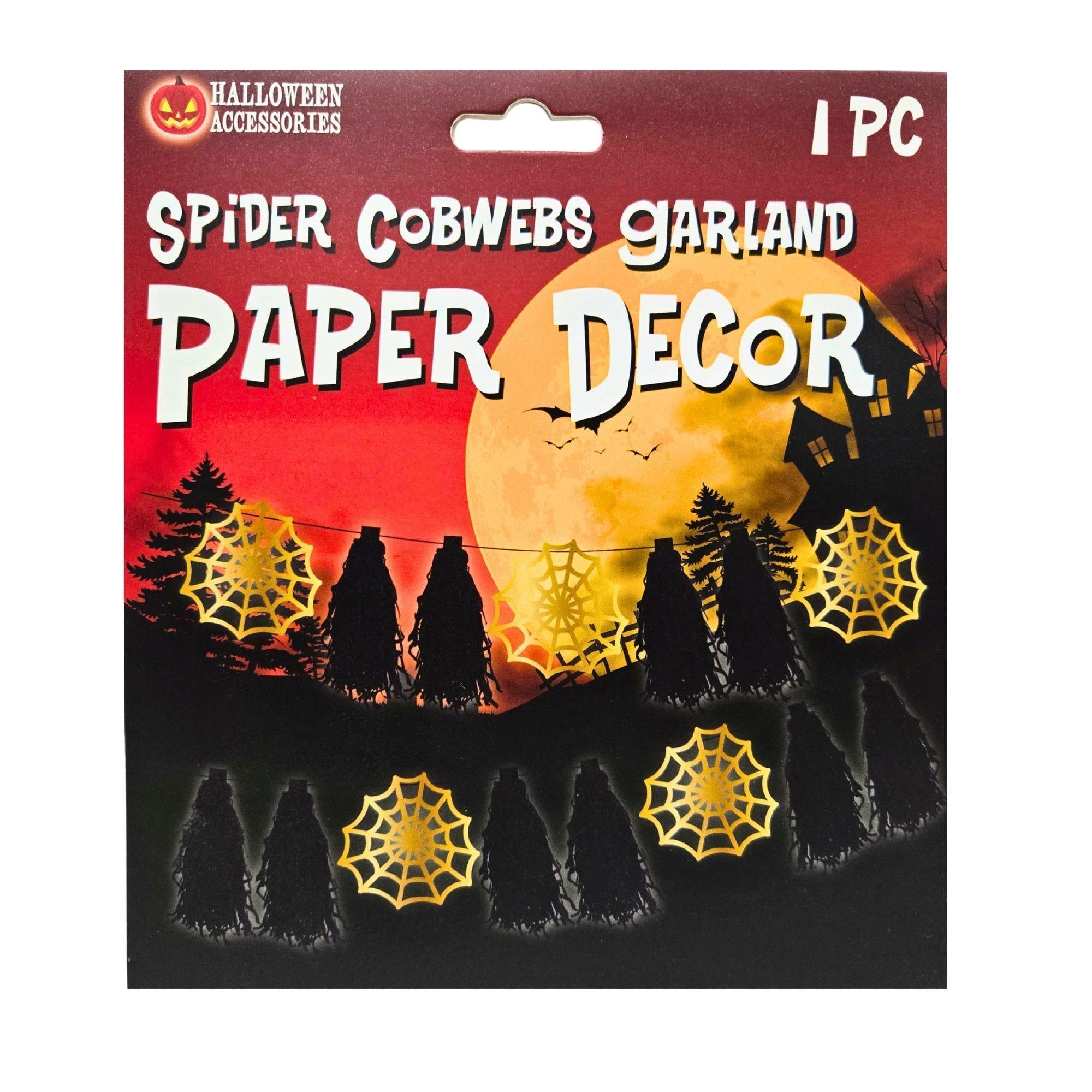 Halloween Spider CobWebs and Tassel Garland Paper Decoration image