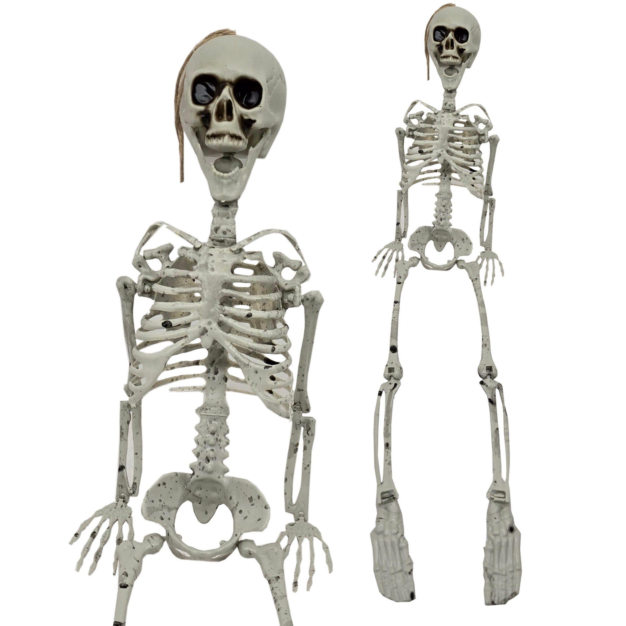 35" Hanging Poseable Plastic Skeleton Decorative Prop image