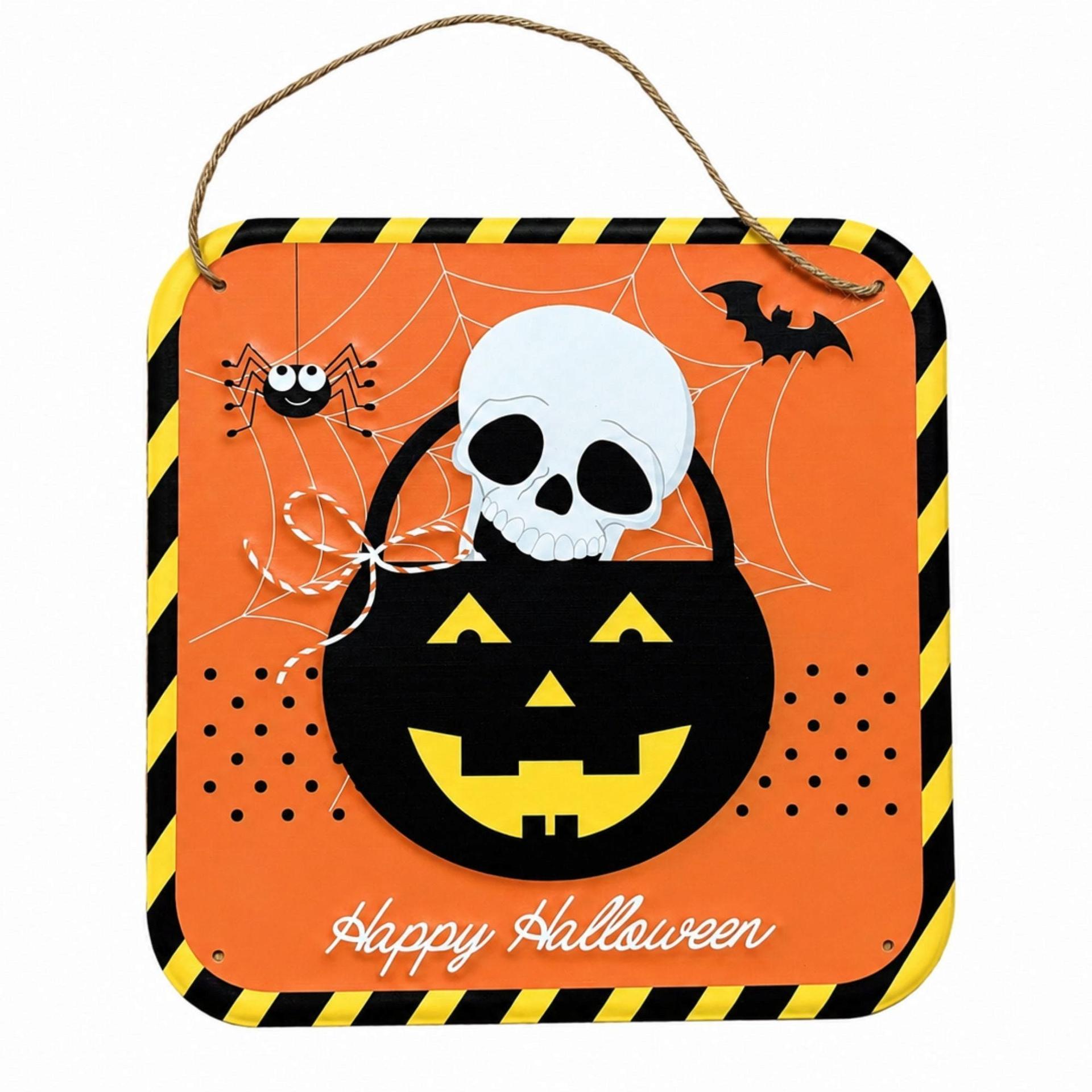 Happy Halloween Jack-O'-Lantern Skull Decorative Plaque image