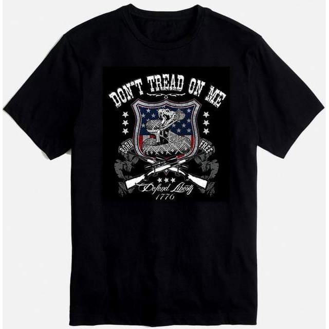 "Don't Tread On Me" USA Snake T-Shirts - Black M/L/XL image