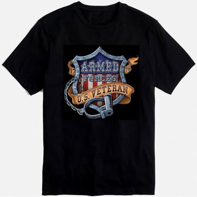 Armed Forces U.S. Veteran T-Shirts - Black XXL image