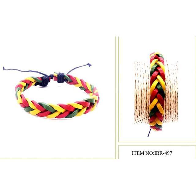 Braided Rasta Faux Leather Bracelets image