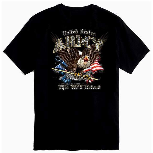 US Army "This Will Defend" T-Shirts - Black M/L/XL image