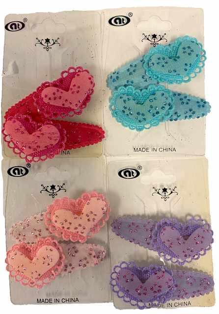 Heart-Shaped Hair Clips - Assorted image