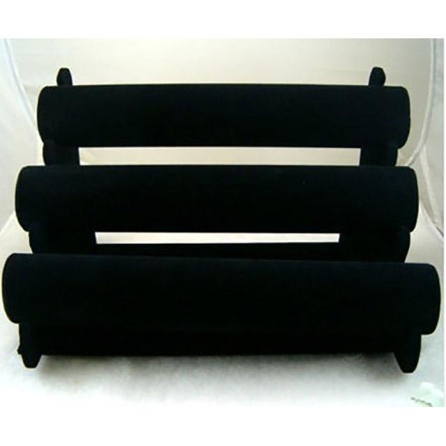 3-Row Black Velvet Jewelry Display Racks image