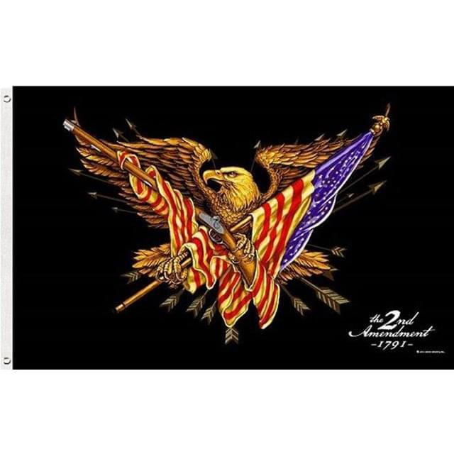 2nd Amendment Patriotic Eagle Flags - 3' x 5'
