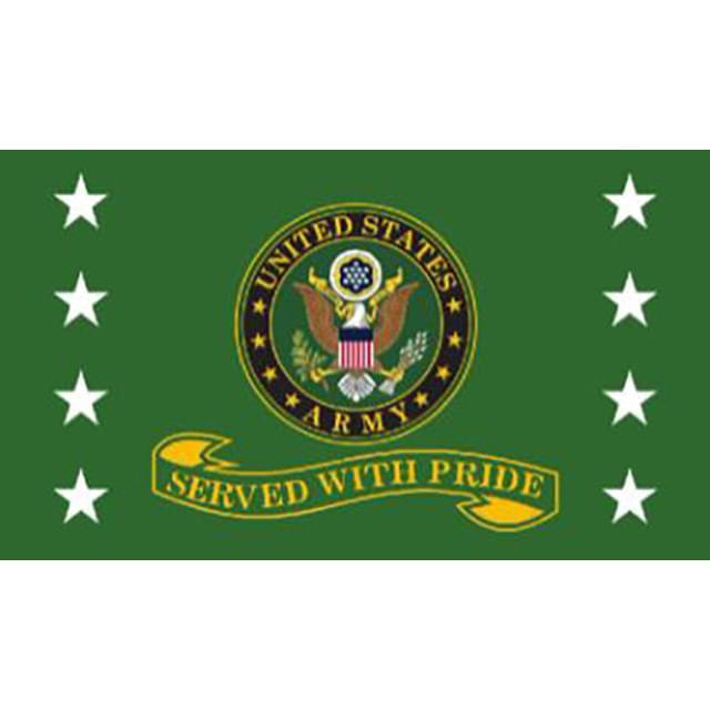 Officially Licensed US Army "Served with Pride" Flags - Green 3' x 5' image