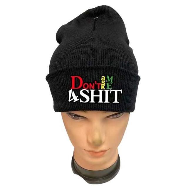 "Don't Ask Me 4 Shit" Winter Beanies - Black image