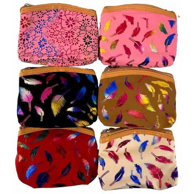 Colorful Feather Coin Purses - Assorted image