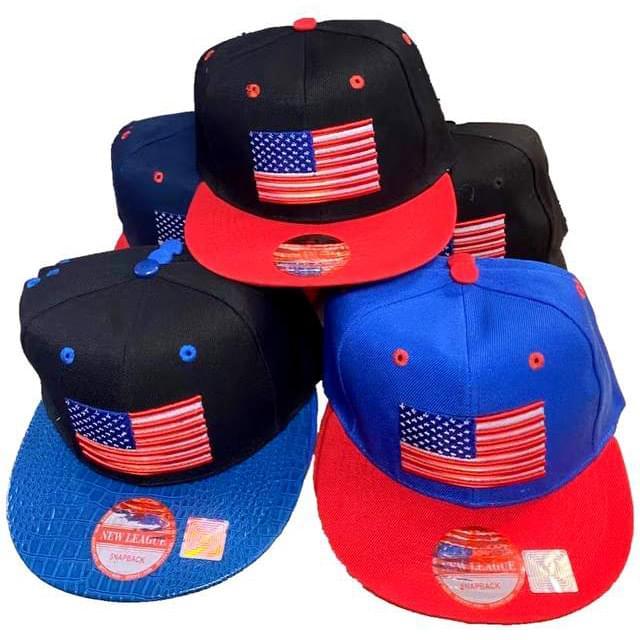 USA Flag Style Snapback Hats/Caps image