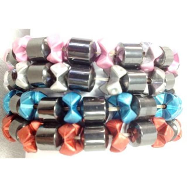 Magnetic Hematite Bracelets With Fun Beads - Assorted image