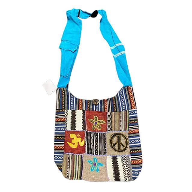 Handmade Patchwork Hobo Bags - Peace Sign & Flower image