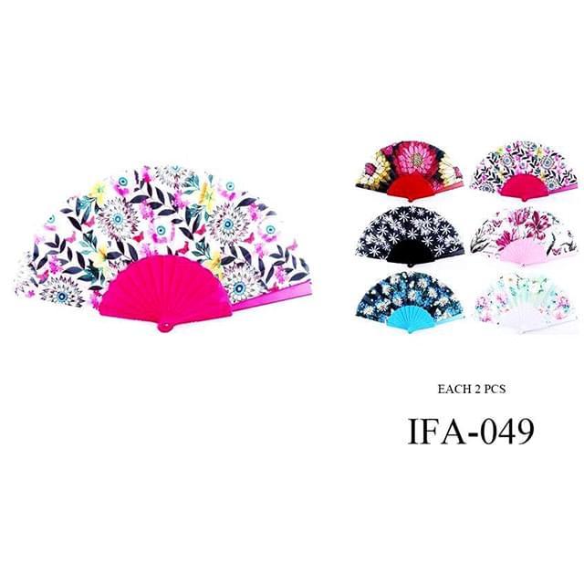 Vibrant Floral Hand Fans - Assorted image