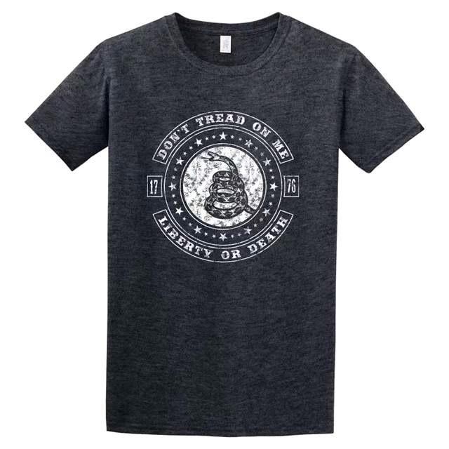 "Don't Tread On Me" Circular Logo T-Shirts - Dark Heather M/L/XL image