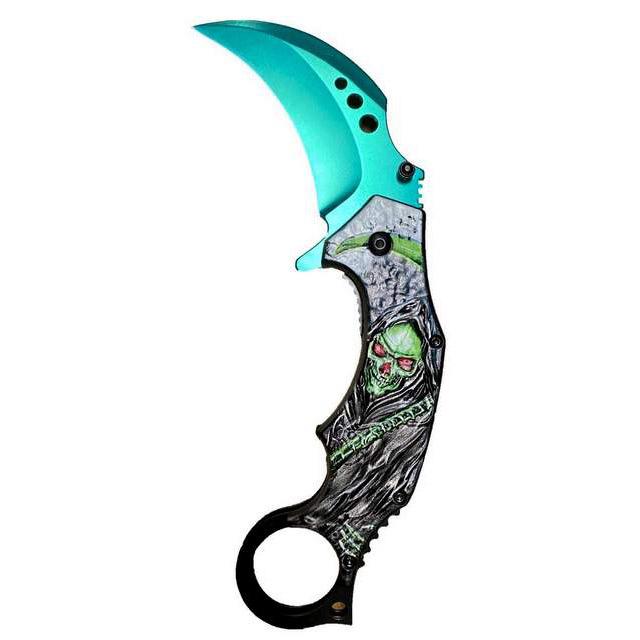 Karambit Tactical Spring-Assisted Knife - Green image