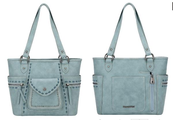 Montana West Whipstitch Collection Concealed Carry Tote - Turquoise image