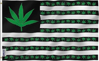 Marijuana Leaf USA Flags - 3' x 5' image