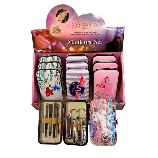 9 Pc Flamingo & Unicorn Manicure Set - Assorted image
