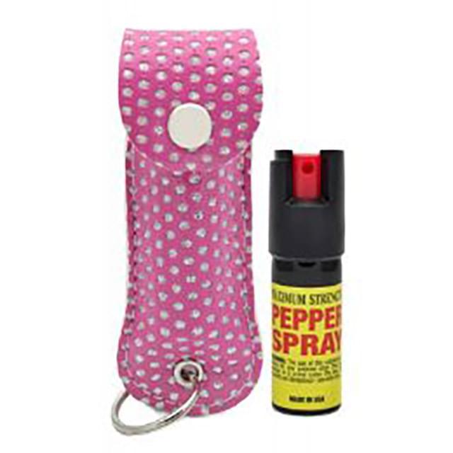 Pink Bling Cheetah Keychain Pepper Spray - 0.5 oz