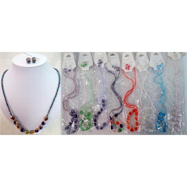 Crystal Bead Necklace & Earring Sets - Assorted image