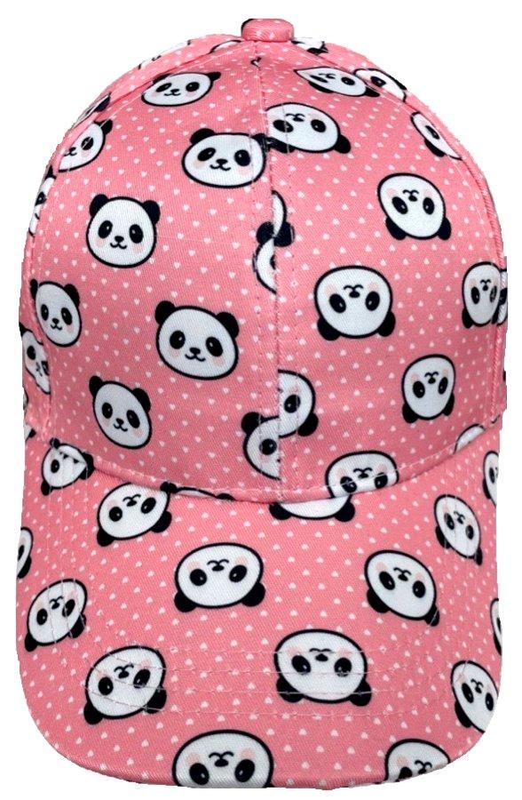 Kids/Children's Panda Print Baseball Caps - Pink image