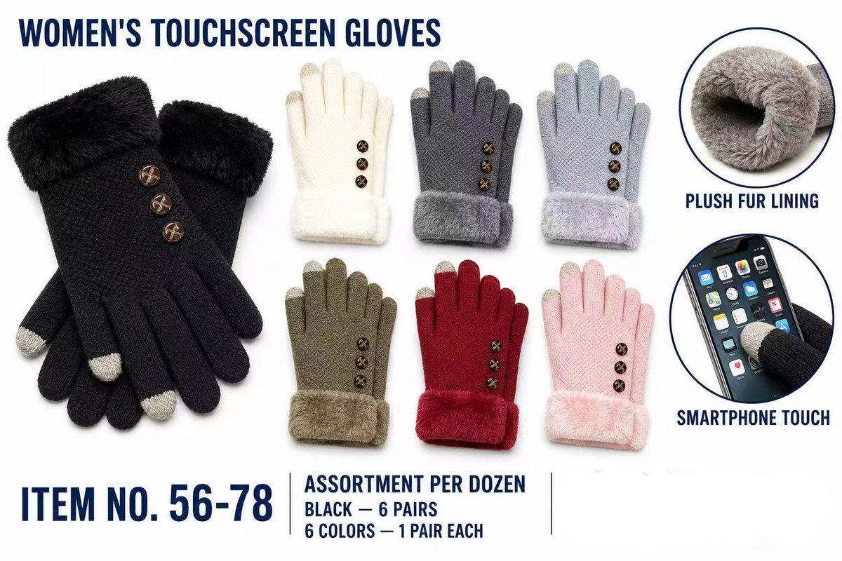 Woman Touch Screen GLoves Faux Fur inside image