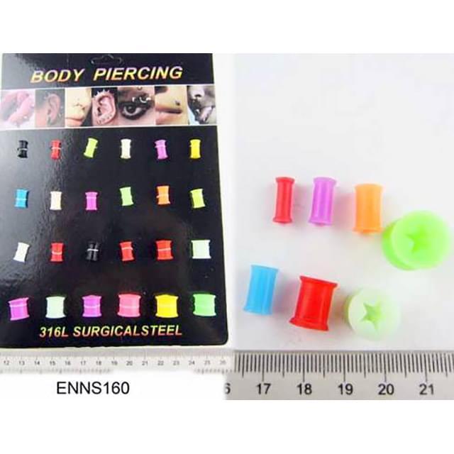 24 Pcs Star Shaped Ear Plug Piercings - Assorted image