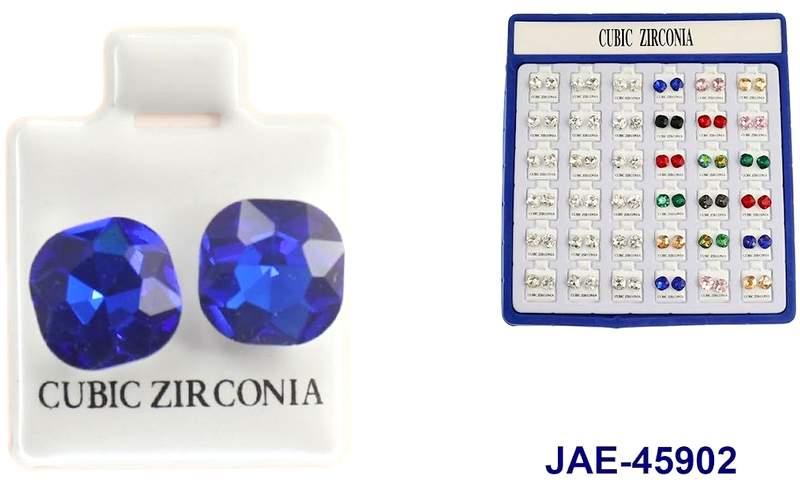 Cubic Zirconia Stud Earrings - Assorted image