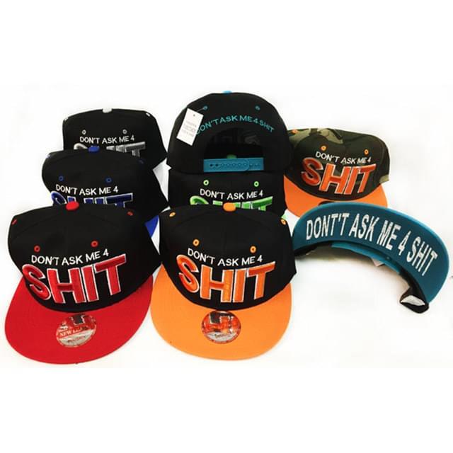 "Don't Ask Me 4 Shit" Flat Bill Snapback Hats - Assorted image