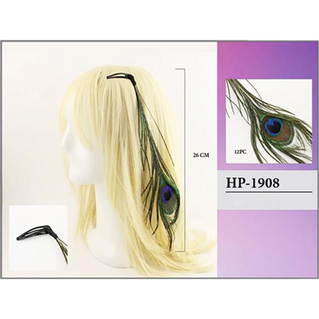 Peacock Feather Clip-On Hair Extensions image
