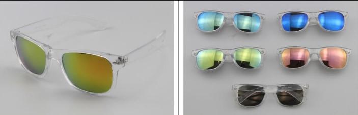 Clear Frame Reflective Lens Sunglasses - Assorted image