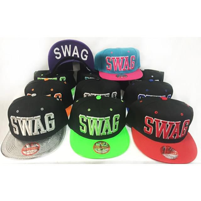 "Swag" Flat Bill Snapback Hats - Assorted Colors image