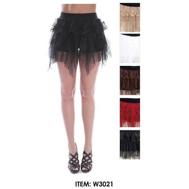 Handkerchief Bottom Lace Mini Skirts - Assorted image