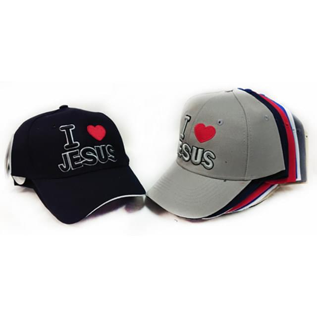 "I Love Jesus" Adjustable Baseball Hats - Assorted Colors image