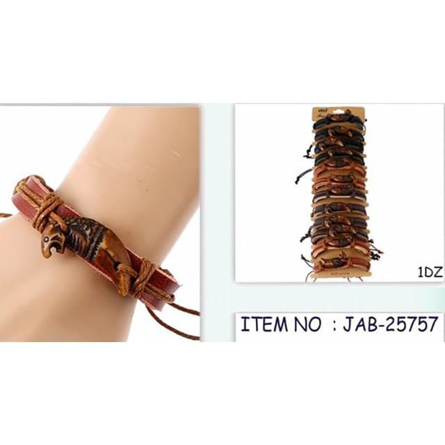 Braided Faux Leather Fashion Bracelets - Assorted image