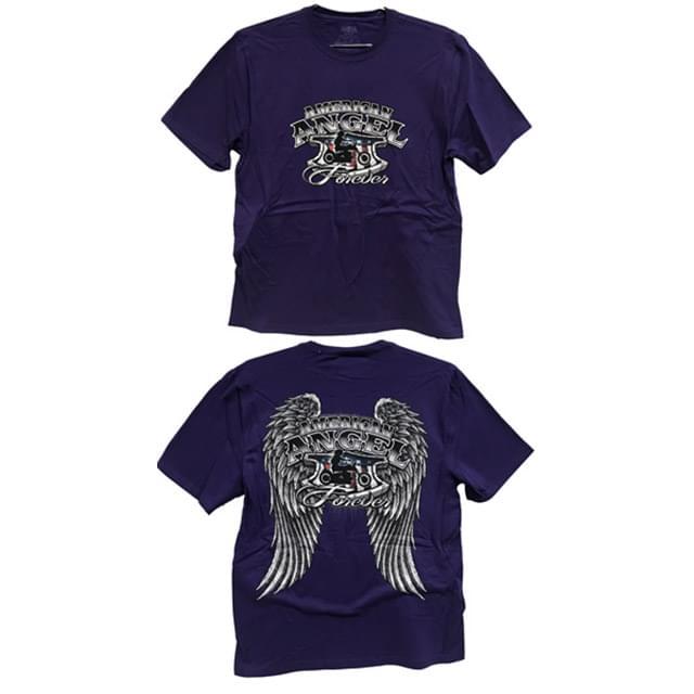 "American Angel Forever" Biker T-Shirts - Purple M/L/XL/XXL