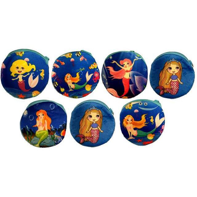 Wholesale Round Cartoon Mermaid Coin Purse Assorted image