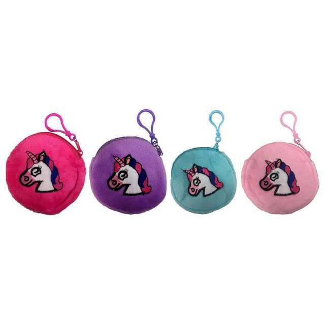 Wholesale Round Pastel Color Unicorn Coin Purse Assorted Colors image