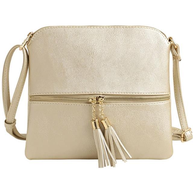 Fashion Purse With Tassel & Adjustable Long Strap - Gold image