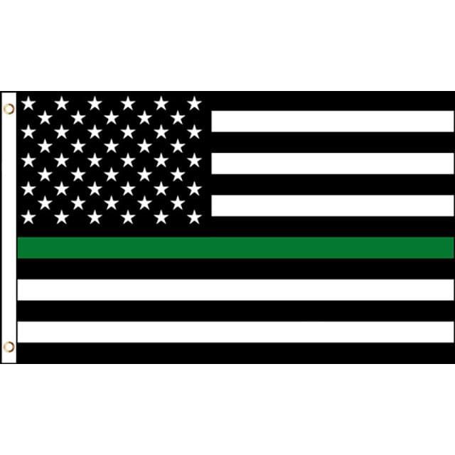Thin Green Line USA Flags - 3' x 5' image