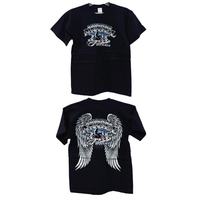 "American Angel Forever" Biker T-Shirts - Black M/L/XL/XXL