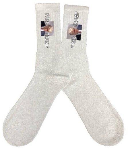 "Free Trump" Socks - White image
