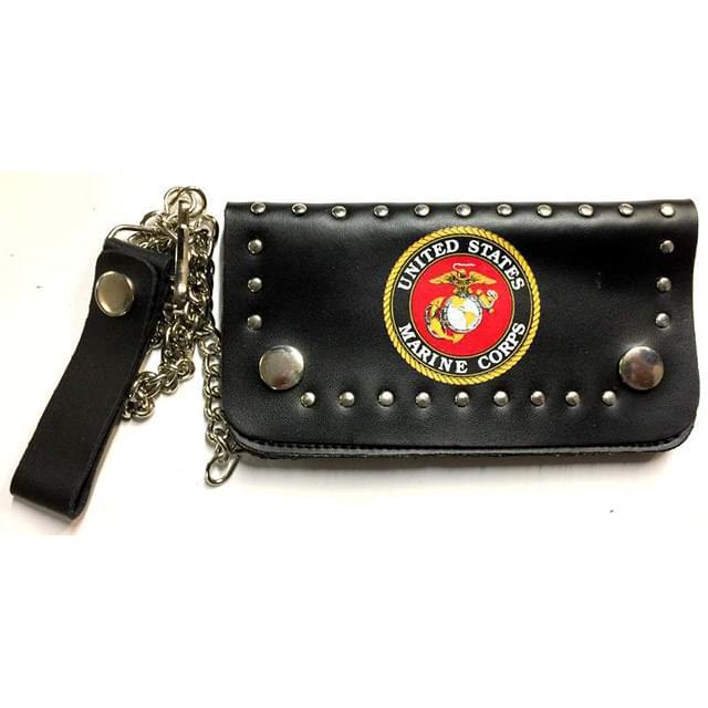 Wholesale 6.5" Official Licensed US Marines Biker Wallet