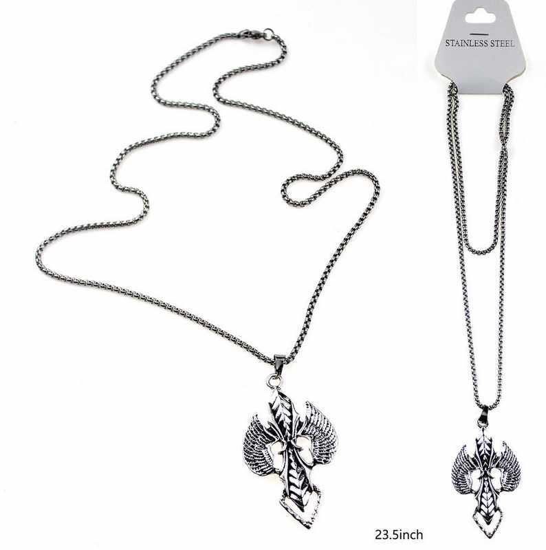 Winged Cross Stainless Steel Fashion Necklaces image